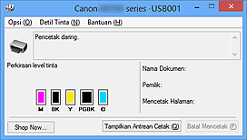 gambar: Monitor Status Canon IJ
