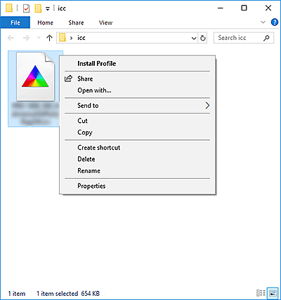 figure: Profile installation screen