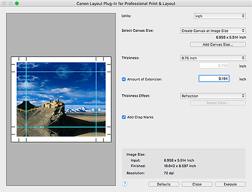 Abbildung: Bildschirm von Layout Plug-In for Professional Print & Layout