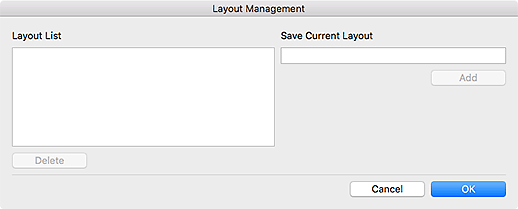 figure: Layout Management dialog
