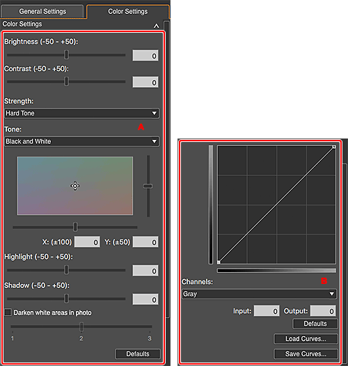 Imagen: Pestaña Configuración de color (Configuración de color)