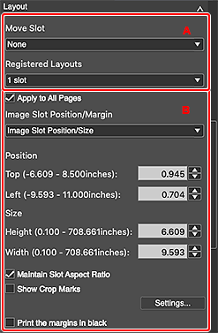 figure: General Settings tab (Layout)