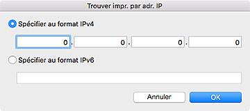 figure : Boîte de dialogue Trouver impr. par adr. IP