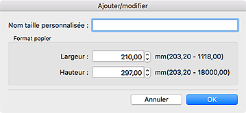 figure : Boîte de dialogue Ajouter/modifier