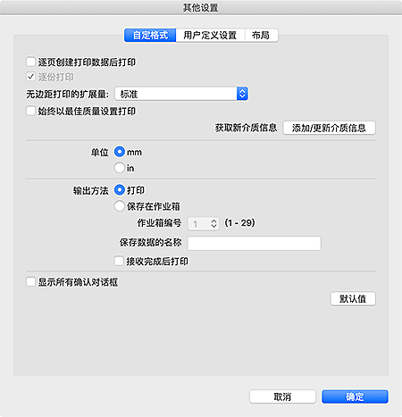 插图:“其他设置”对话框