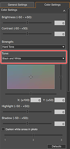 figure: Color Settings tab (Color Settings)