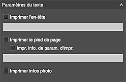 figure : Onglet Paramètres généraux (Paramètres du texte)