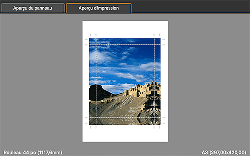 figure : Zone Aperçu (Habillage d'exposition)