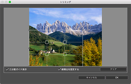 図：トリミングウィンドウ