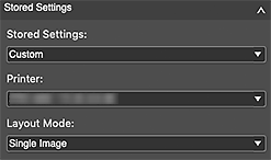 figure: Stored Settings area