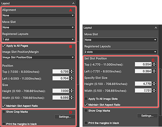 figure: General Settings tab (Layout)