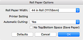 figure: Roll Paper Options dialog