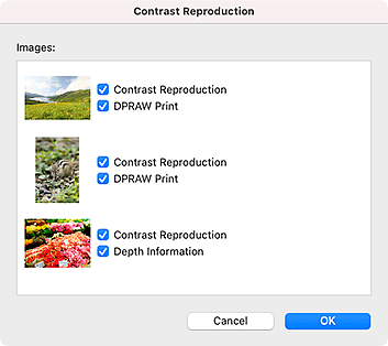 figure: Contrast Reproduction dialog