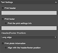 figure: General Settings tab (Text Settings)