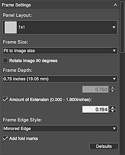 figure: General Settings tab (Frame Settings)