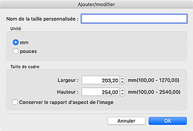 figure : Boîte de dialogue Ajouter/modifier