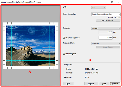 figure: Layout Plug-In for Professional Print & Layout screen