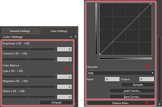 Imagen: Pestaña Configuración de color (Configuración de color)