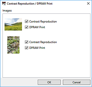 imagen: Cuadro de diálogo Reproducción de contraste / Impresión DPRAW