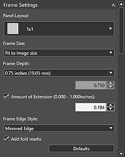 рис.: Вкладка "Общие параметры" ("Параметры рамки")