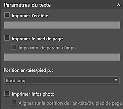 figure : Onglet Paramètres généraux (Paramètres du texte)