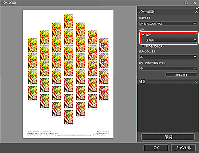 図：パターン印刷ウィンドウ