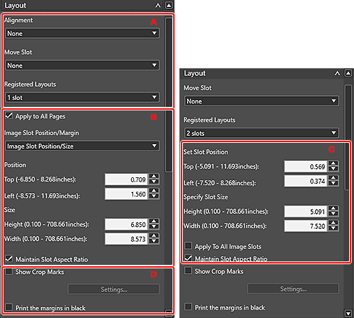 figure: General Settings tab (Layout)