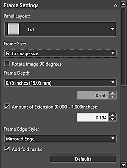 figure: General Settings tab (Frame Settings)