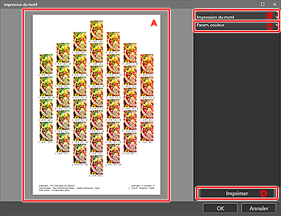 figure : Fenêtre Impression du motif