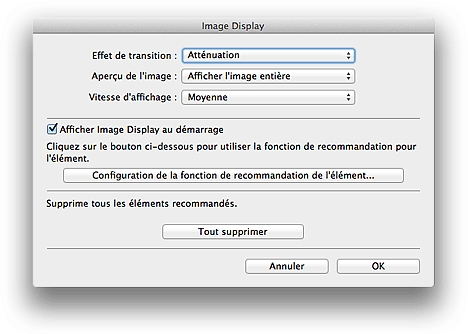 figure&nbsp;: zone de dialogue Préférences d'Image Display