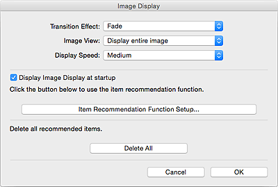 figure: Preferences dialog of Image Display