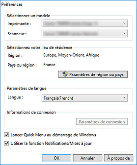 figure : boîte de dialogue Préférences