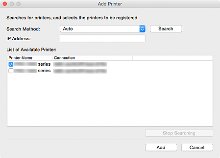 figure:Add Printer dialog