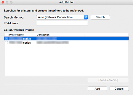 figure:Add Printer dialog