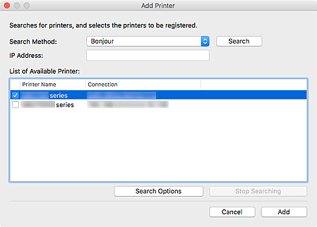 figure: Add Printer dialog
