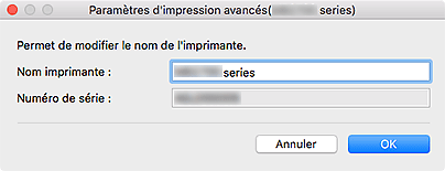 figure : Boîte de dialogue Paramètres d'impression avancés