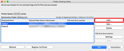 rysunek: okno Folder Setting Utility