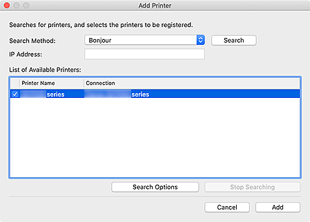 figure: Add Printer dialog