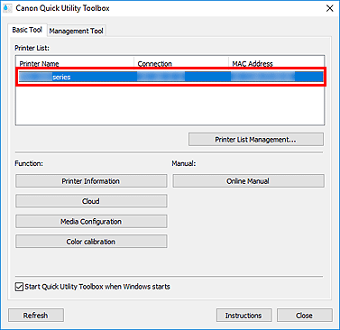 figure: Basic Tool tab