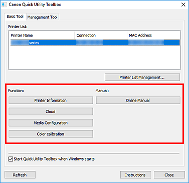 figure: Basic Tool tab