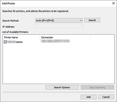 figure: Add Printer dialog box