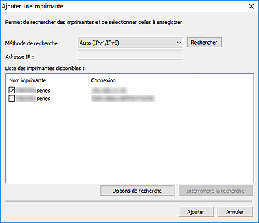 figure : Boîte de dialogue Ajouter une imprimante