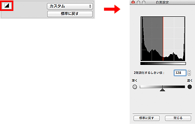 図：白黒設定ダイアログ