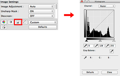 afbeelding: dialoogvenster Histogram