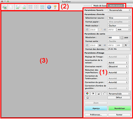 figure : onglet Mode avancé