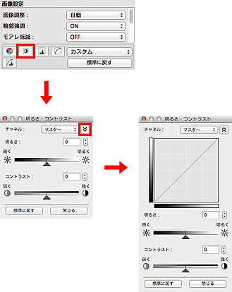 キヤノン Canoscan マニュアル 明るさ コントラストの調整のしかた
