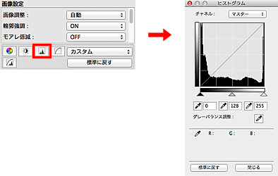 図：ヒストグラムダイアログ