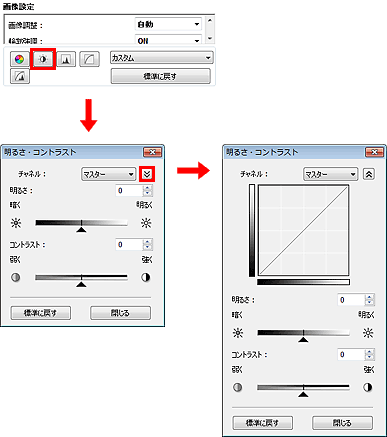 キヤノン Pixus マニュアル 明るさ コントラストの調整のしかた