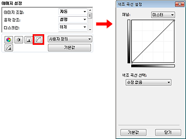 그림: [색조 곡선 설정] 대화 상자