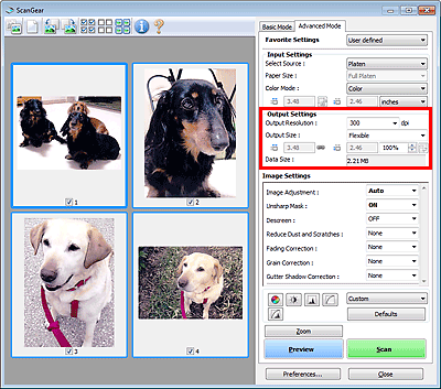 pav.: išplėstinio režimo skirtukas